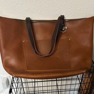 Chic Tan Leather Tote Bag